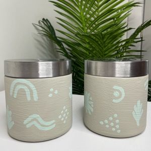 Hand Painted Storage Jar Set